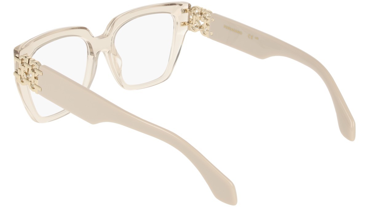 Eyeglasses Salvatore Ferragamo SF3041E (259) color transparent beige shape rectangle 