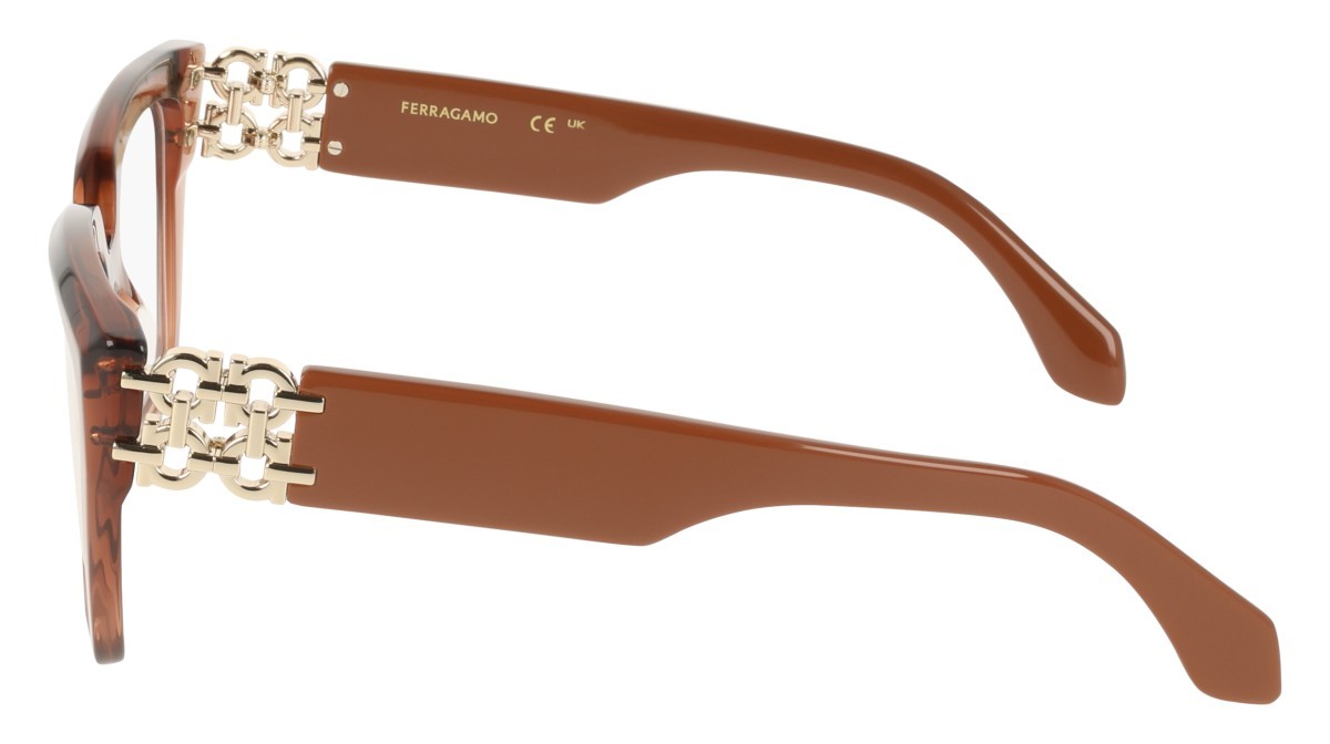 Eyeglasses Salvatore Ferragamo SF3041E (261) color transparent caramel shape rectangle 