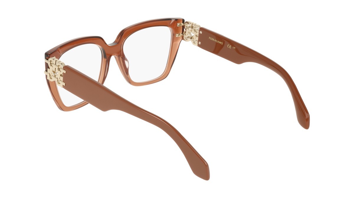 Eyeglasses Salvatore Ferragamo SF3041E (261) color transparent caramel shape rectangle 
