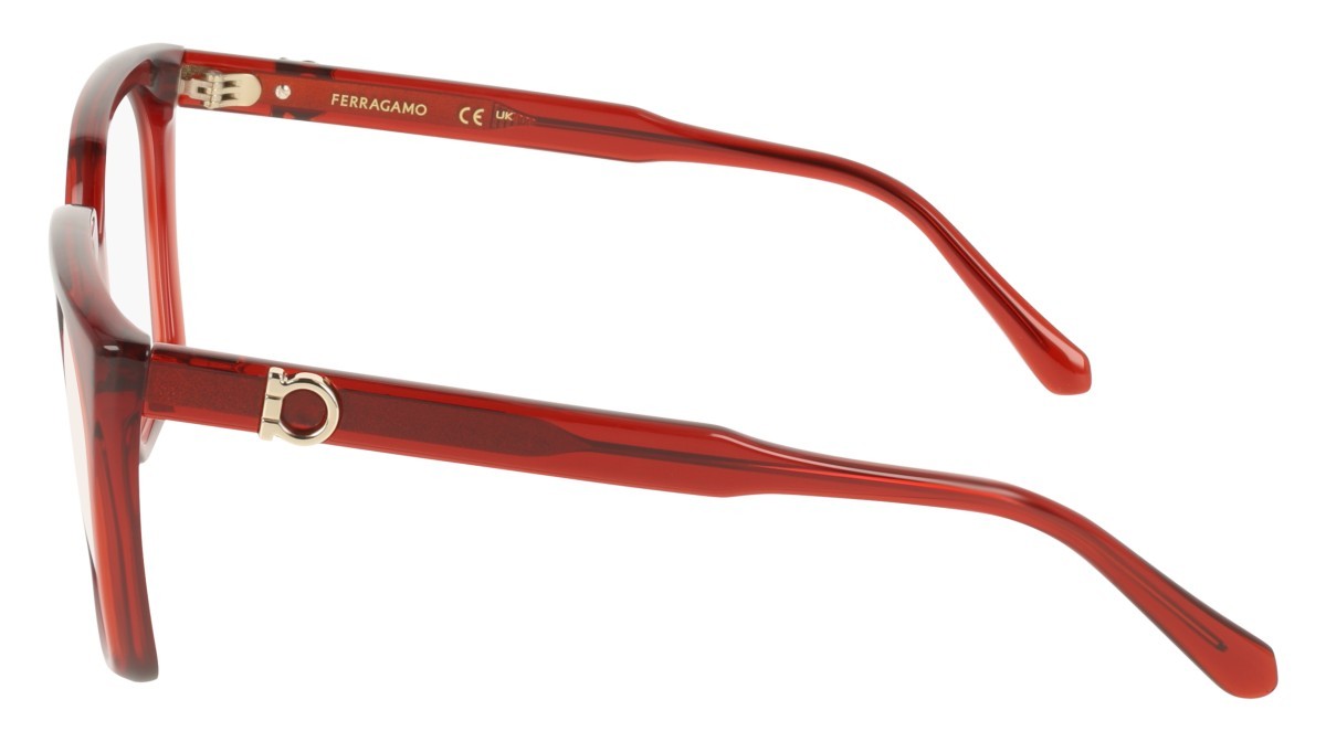 Eyeglasses Salvatore Ferragamo SF3042E (612) color transparent burgundy shape rectangle 