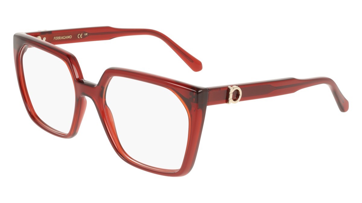 Eyeglasses Salvatore Ferragamo SF3042E (612) color transparent burgundy shape rectangle 