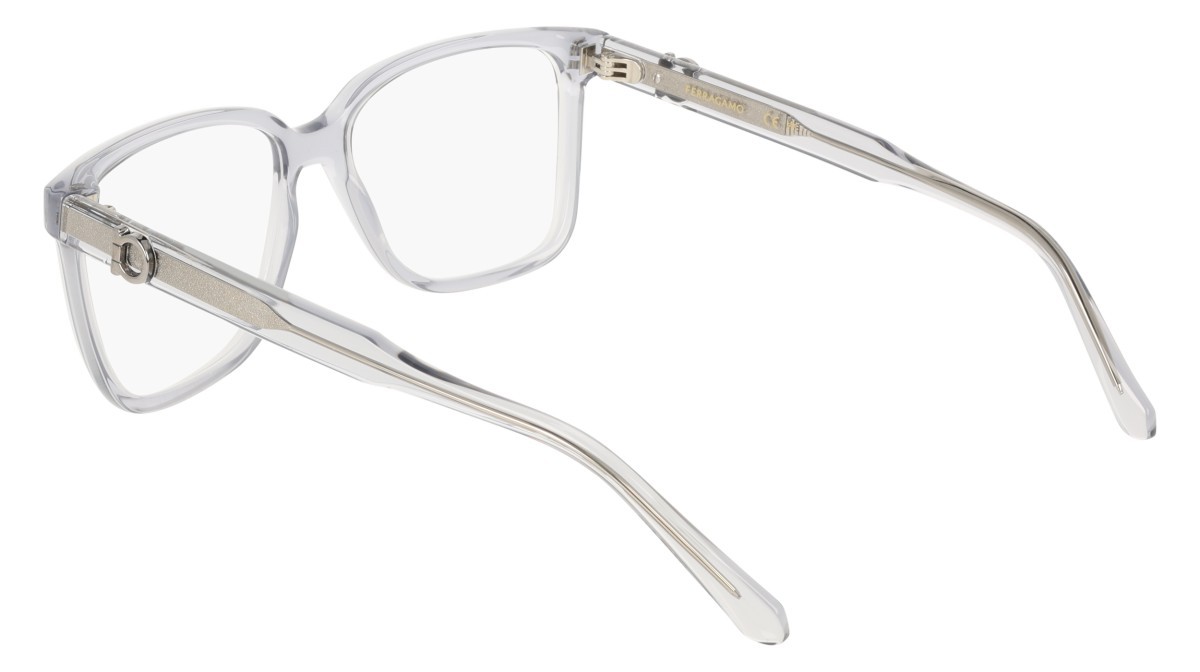 Eyeglasses Salvatore Ferragamo SF3043E (020) color transparent grey shape rectangle 