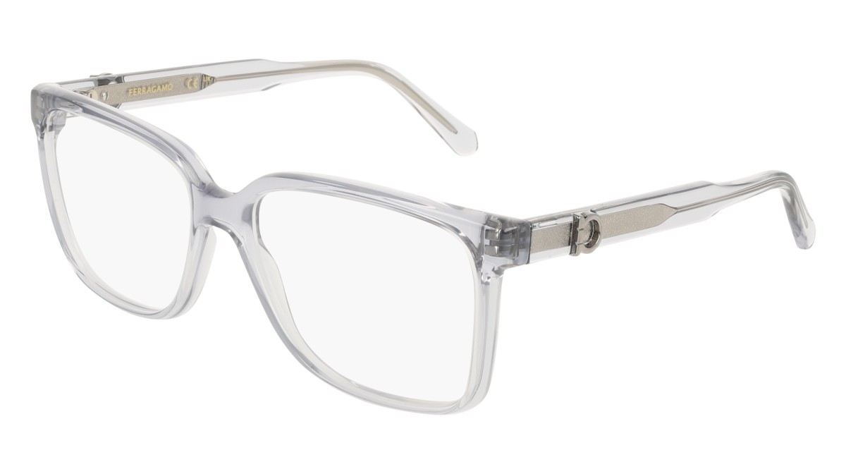 Eyeglasses Salvatore Ferragamo SF3043E (020) color transparent grey shape rectangle 