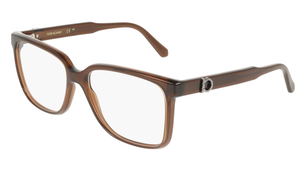 Eyeglasses Salvatore Ferragamo SF3043E (232) color transparent brown shape rectangle 