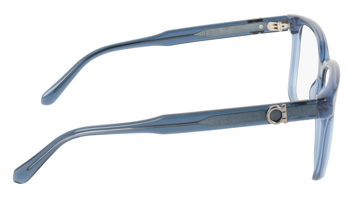 Eyeglasses Salvatore Ferragamo SF3043E (432) color transparent blue shape rectangle 