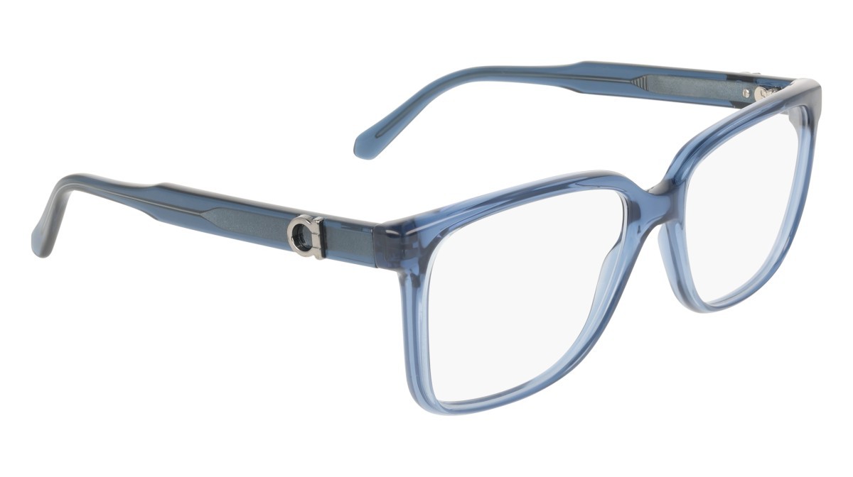 Eyeglasses Salvatore Ferragamo SF3043E (432) color transparent blue shape rectangle 