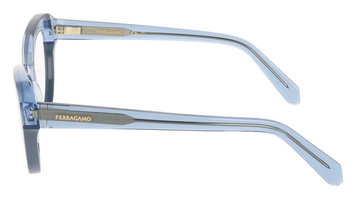 Eyeglasses Salvatore Ferragamo SF3046 (433) color transparent blue/blue shape cat eye 