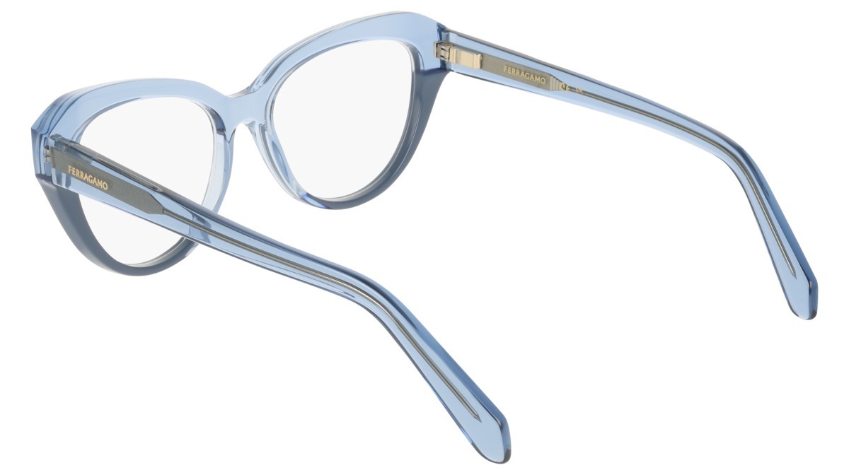 Eyeglasses Salvatore Ferragamo SF3046 (433) color transparent blue/blue shape cat eye 