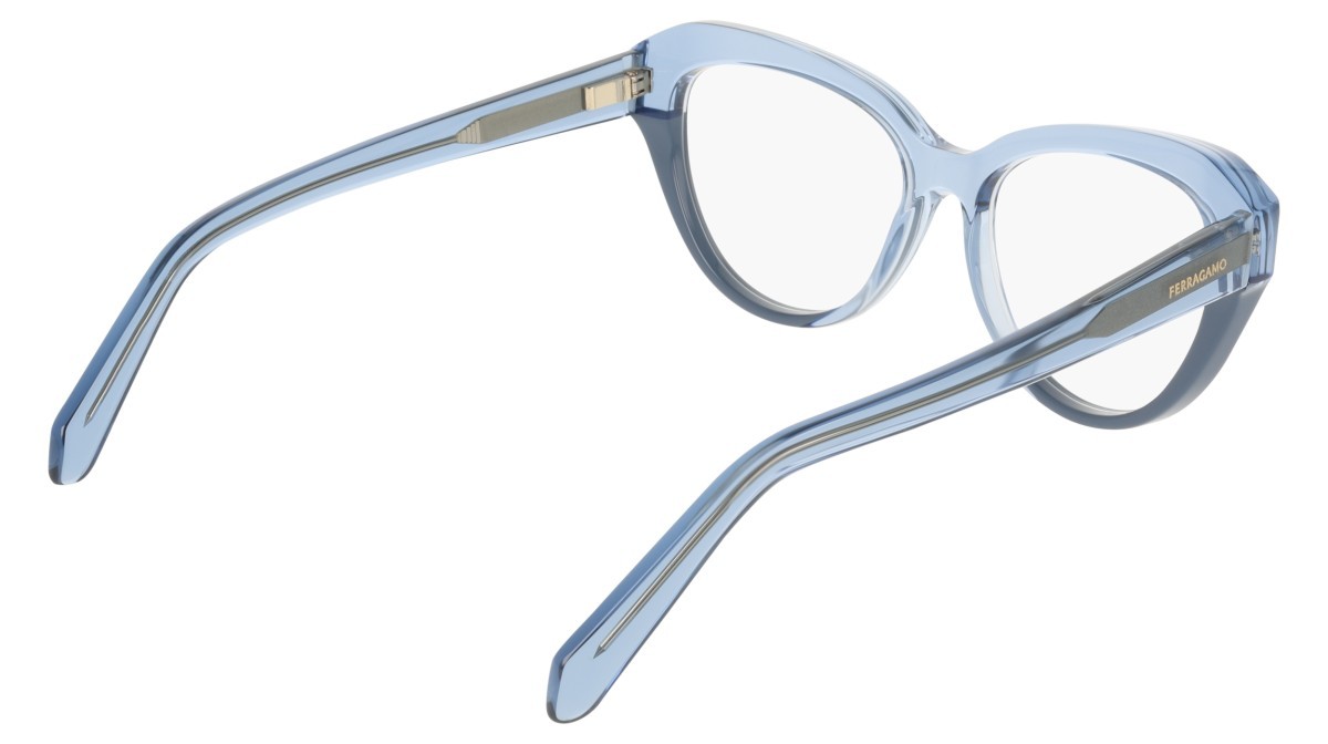 Eyeglasses Salvatore Ferragamo SF3046 (433) color transparent blue/blue shape cat eye 