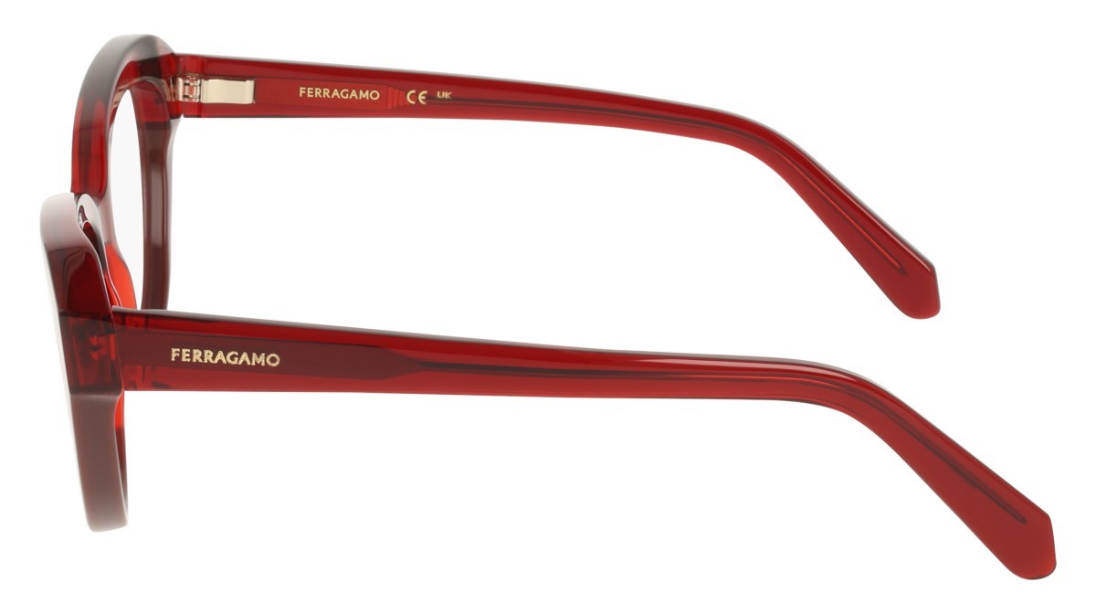 Eyeglasses Salvatore Ferragamo SF3046 (618) color transparent burgundy/burgundy shape cat eye 