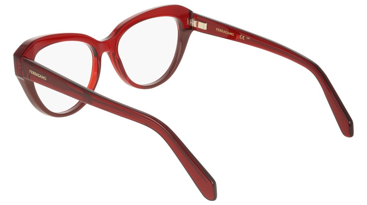 Eyeglasses Salvatore Ferragamo SF3046 (618) color transparent burgundy/burgundy shape cat eye 