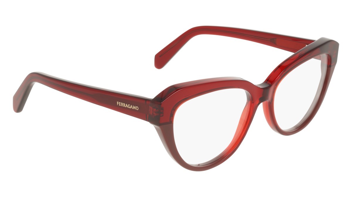 Eyeglasses Salvatore Ferragamo SF3046 (618) color transparent burgundy/burgundy shape cat eye 