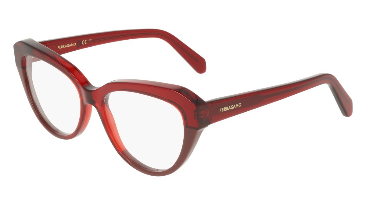 Eyeglasses Salvatore Ferragamo SF3046 (618) color transparent burgundy/burgundy shape cat eye 
