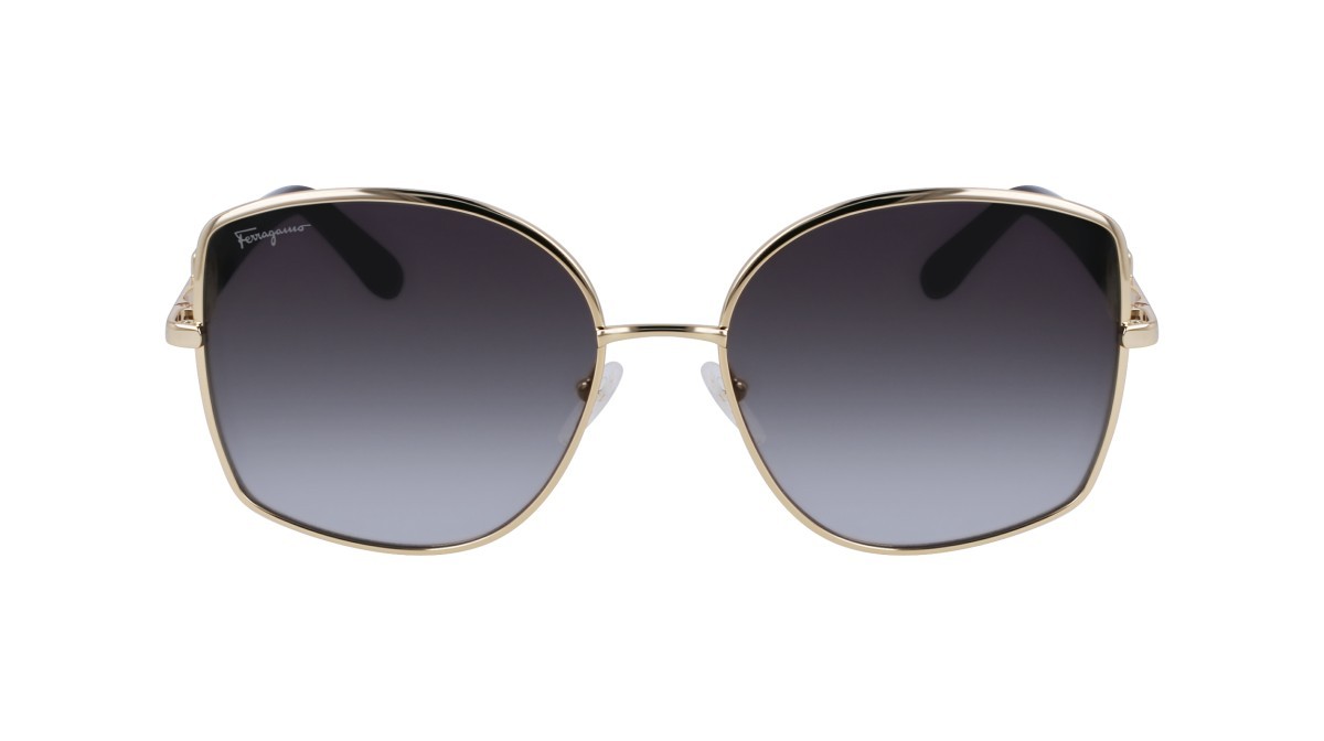 Sonnenbrillen Salvatore Ferragamo SF304S (738) farbe gold/grey gradient form oval gläser gradient grey