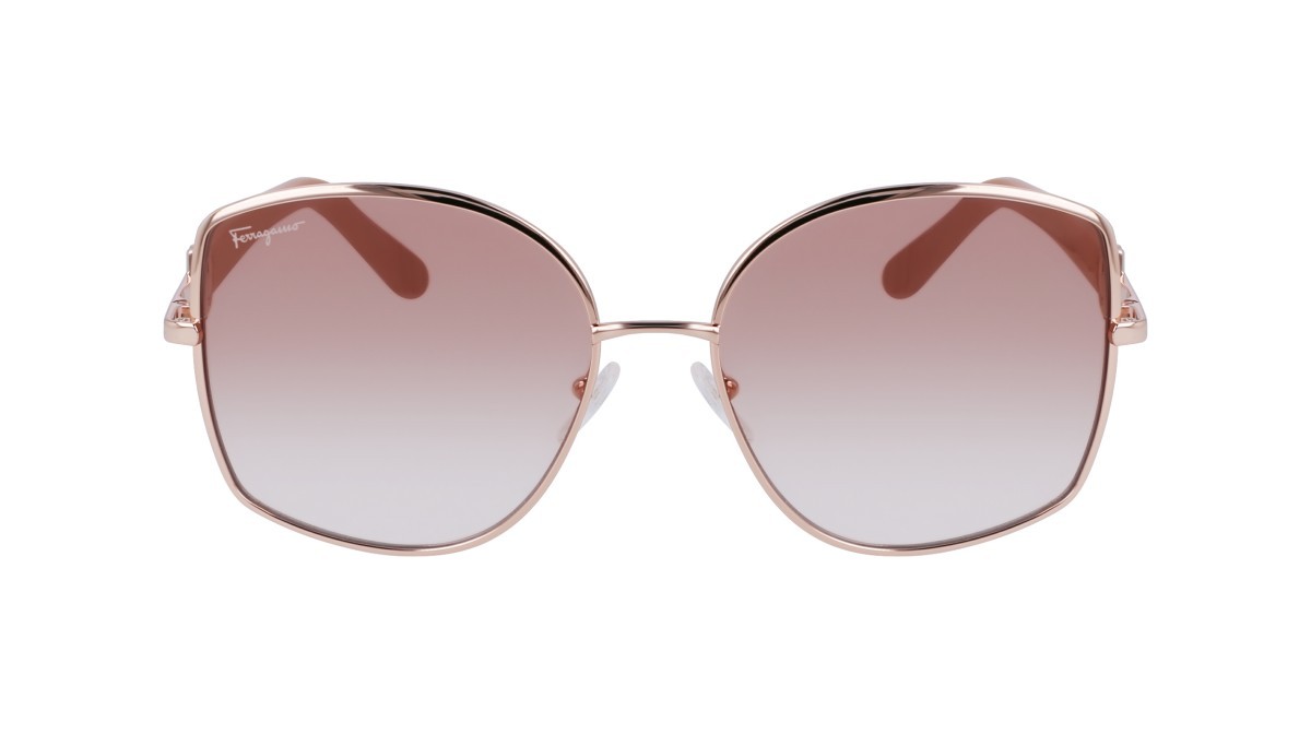 Sonnenbrillen Salvatore Ferragamo SF304S (772) farbe rose gold/nude gradient form oval gläser gradient nude