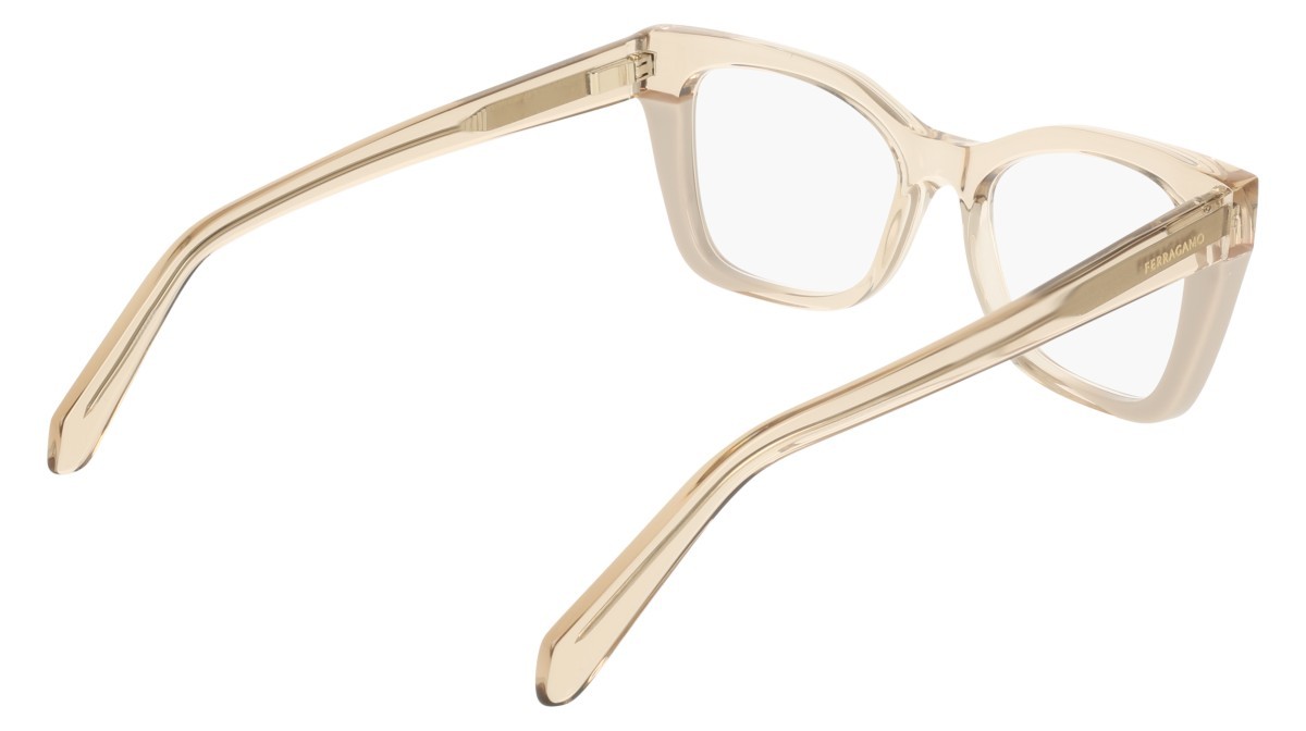 Eyeglasses Salvatore Ferragamo SF3052 (260) color transparent beige/beige shape rectangle 