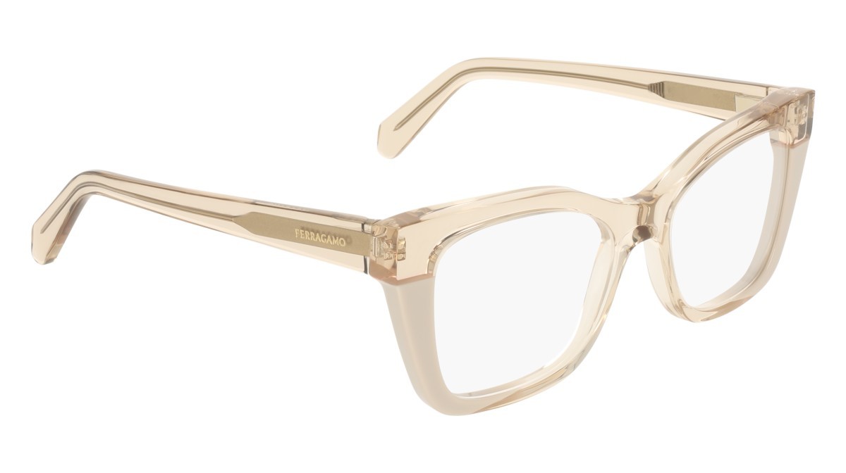 Eyeglasses Salvatore Ferragamo SF3052 (260) color transparent beige/beige shape rectangle 