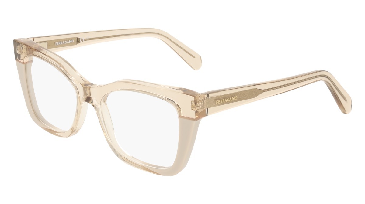 Eyeglasses Salvatore Ferragamo SF3052 (260) color transparent beige/beige shape rectangle 