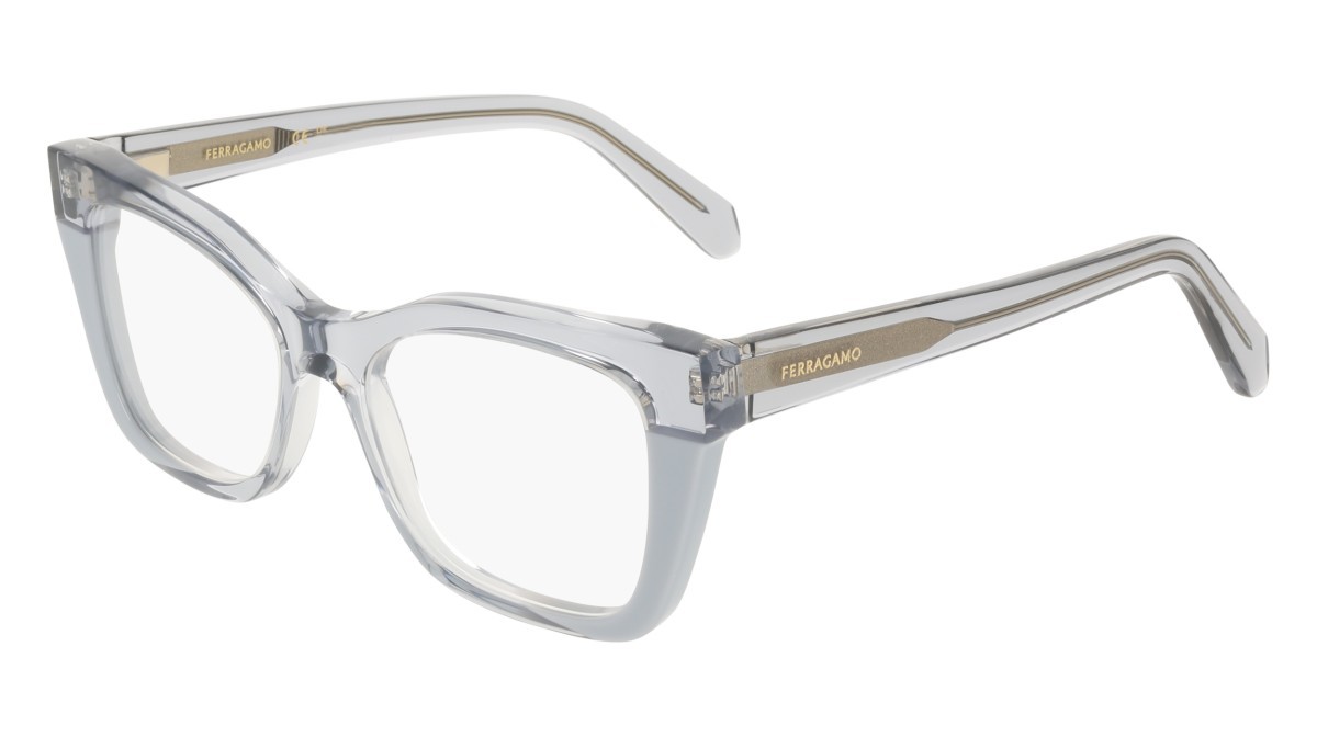 Eyeglasses Salvatore Ferragamo SF3052 (454) color transparent azure/azure shape rectangle 