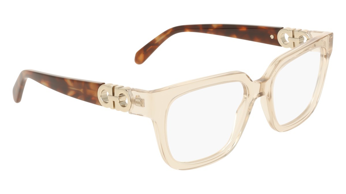 Eyeglasses Salvatore Ferragamo SF3056 (259) color transparent beige shape rectangle 