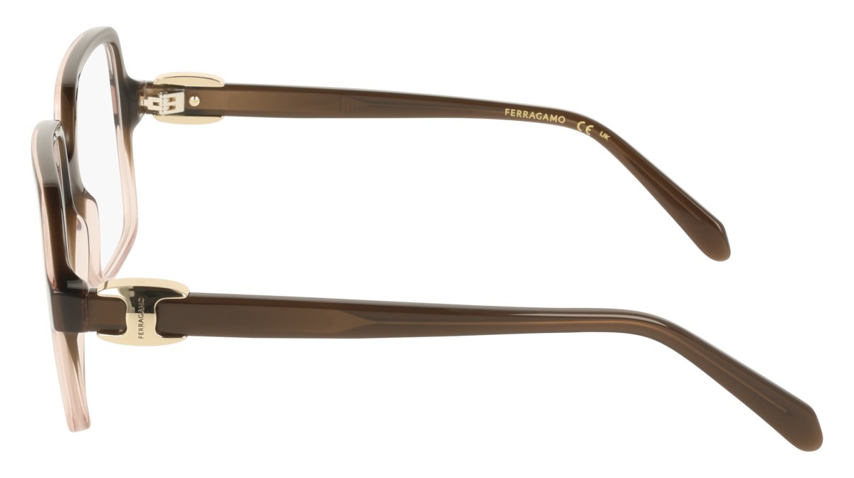 Eyeglasses Salvatore Ferragamo SF3058 (234) color transparent brown gradient shape rectangle 