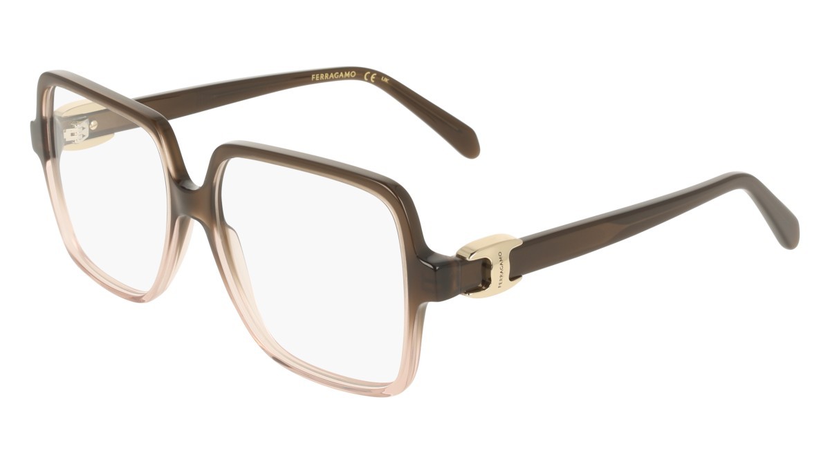 Eyeglasses Salvatore Ferragamo SF3058 (234) color transparent brown gradient shape rectangle 