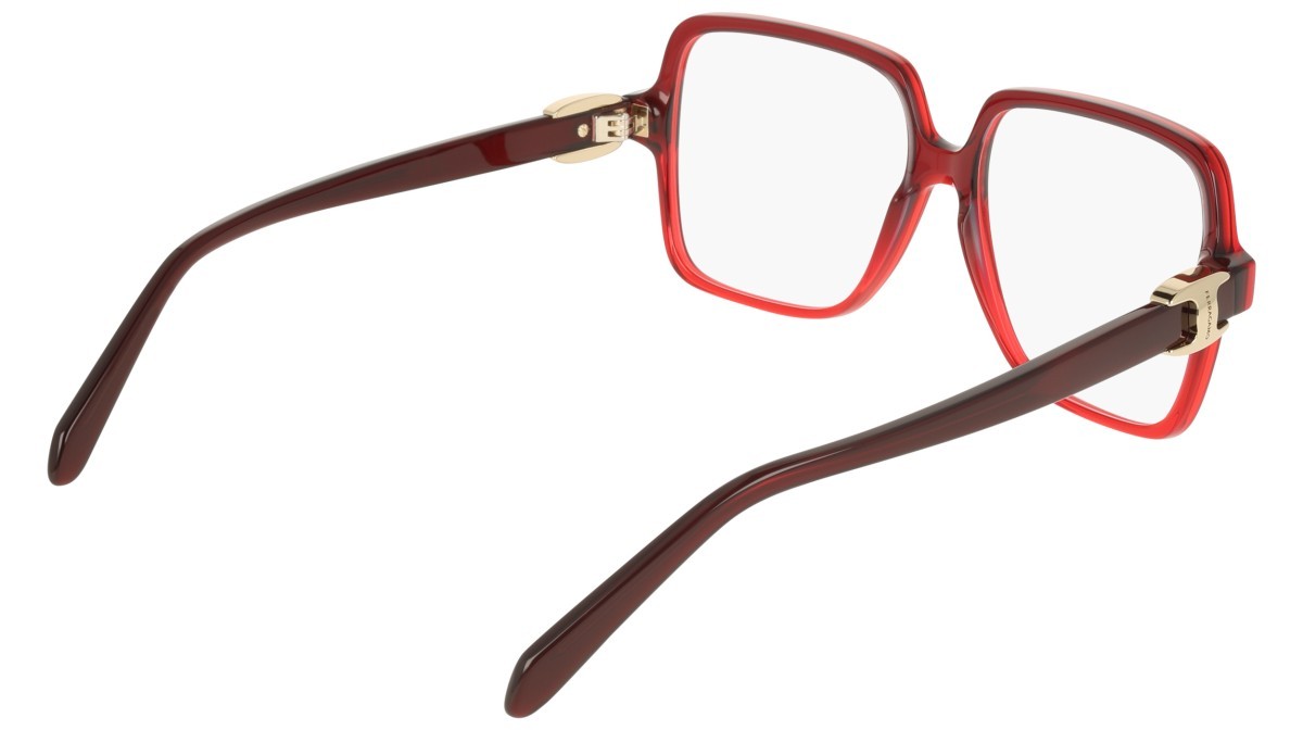 Eyeglasses Salvatore Ferragamo SF3058 (615) color transparent dark red gradient shape rectangle 