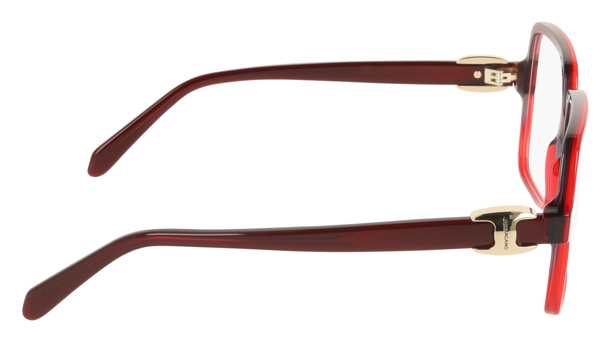 Eyeglasses Salvatore Ferragamo SF3058 (615) color transparent dark red gradient shape rectangle 