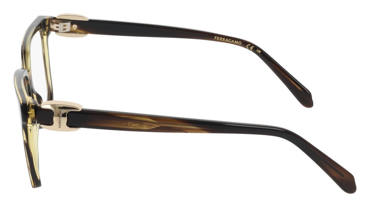 Eyeglasses Salvatore Ferragamo SF3059 (323) color khaki horn shape rectangular 