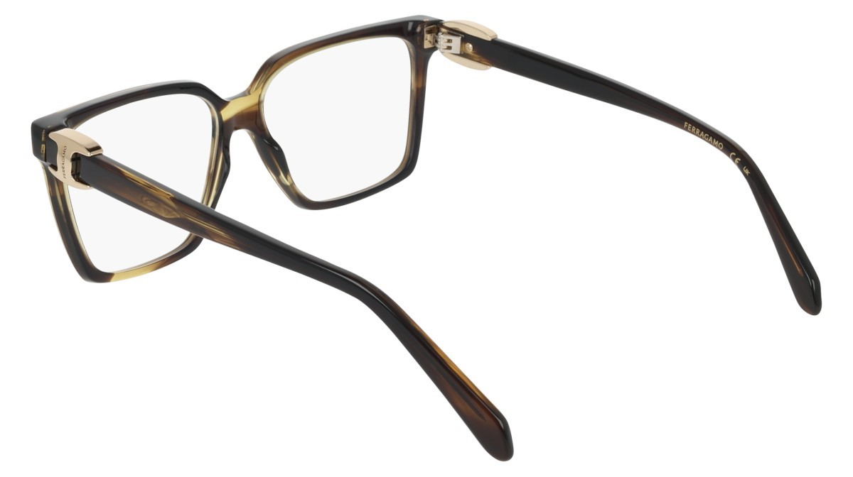 Eyeglasses Salvatore Ferragamo SF3059 (323) color khaki horn shape rectangular 