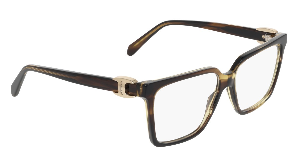 Eyeglasses Salvatore Ferragamo SF3059 (323) color khaki horn shape rectangular 