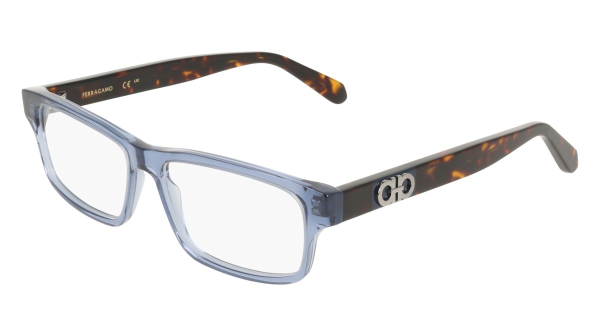 Eyeglasses Salvatore Ferragamo SF3061 (432) color transparent blue shape rectangle 