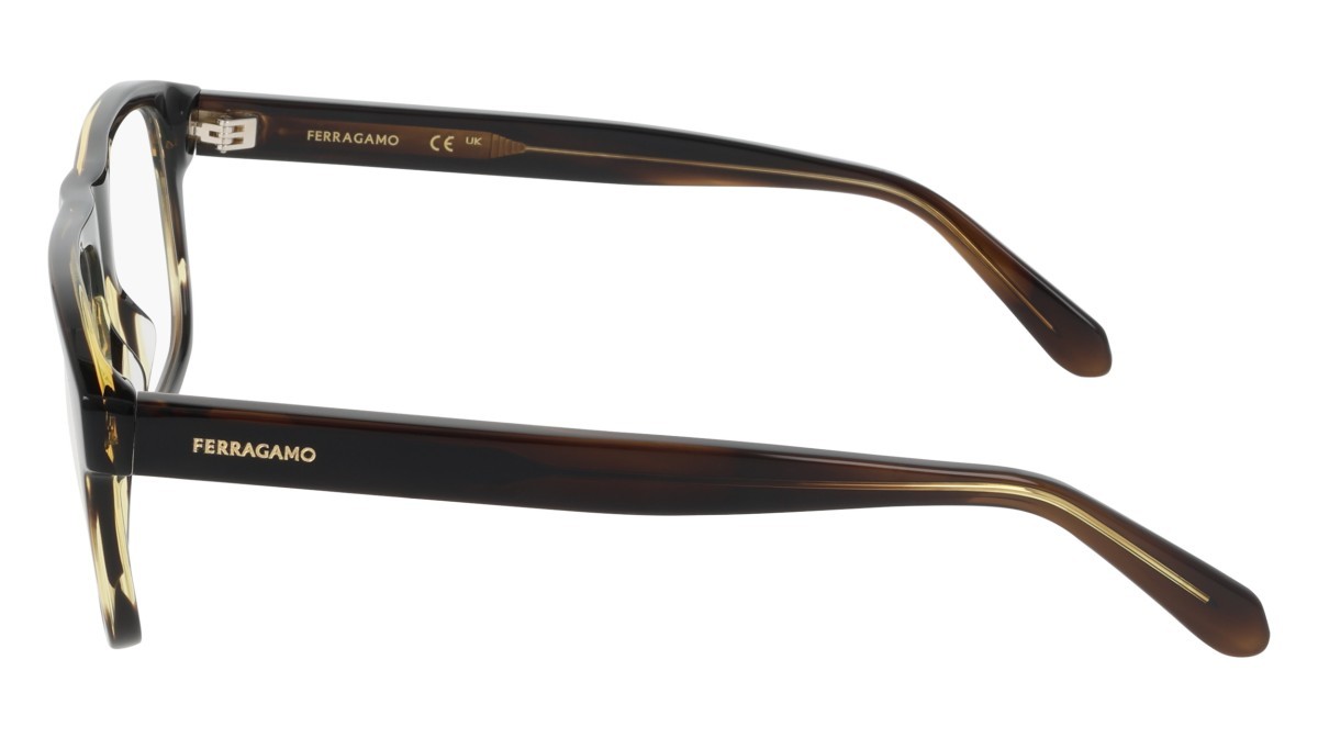 Eyeglasses Salvatore Ferragamo SF3063 (323) color khaki horn shape navigator 
