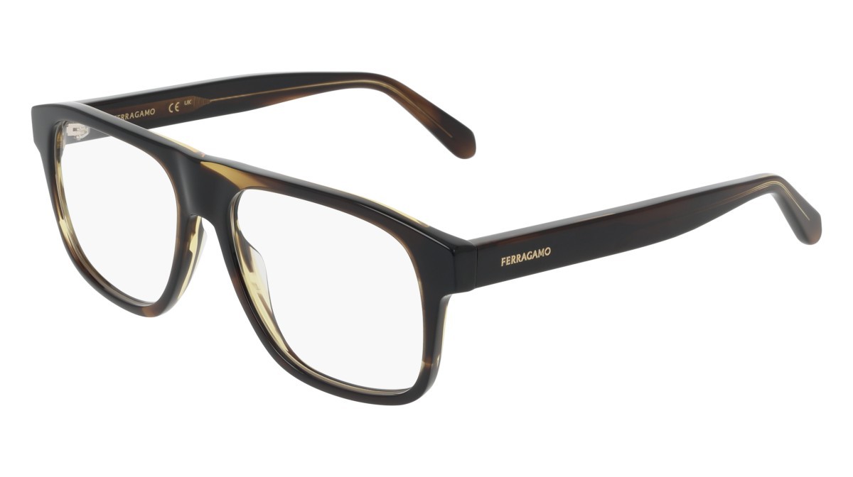 Eyeglasses Salvatore Ferragamo SF3063 (323) color khaki horn shape navigator 