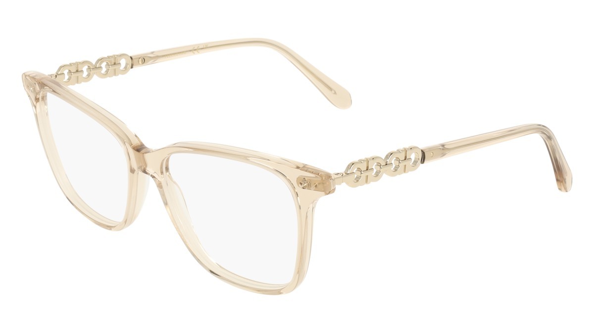 Eyeglasses Salvatore Ferragamo SF3064 (259) color transparent beige shape rectangle 