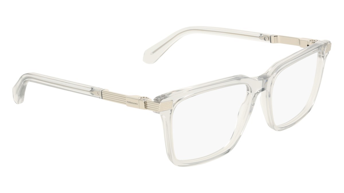 Eyeglasses Salvatore Ferragamo SF3065 (050) color light crystal grey shape rectangle 