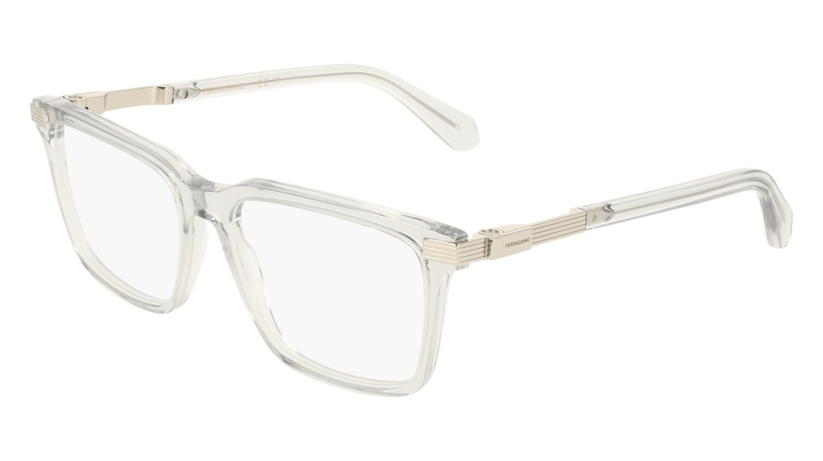 Eyeglasses Salvatore Ferragamo SF3065 (050) color light crystal grey shape rectangle 