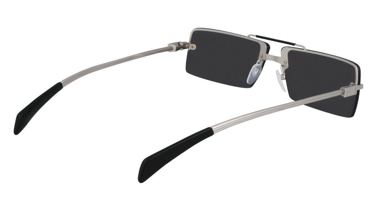 Sonnenbrillen Salvatore Ferragamo SF306S (042) farbe matte silver/black form rechteckig gläser solid grey