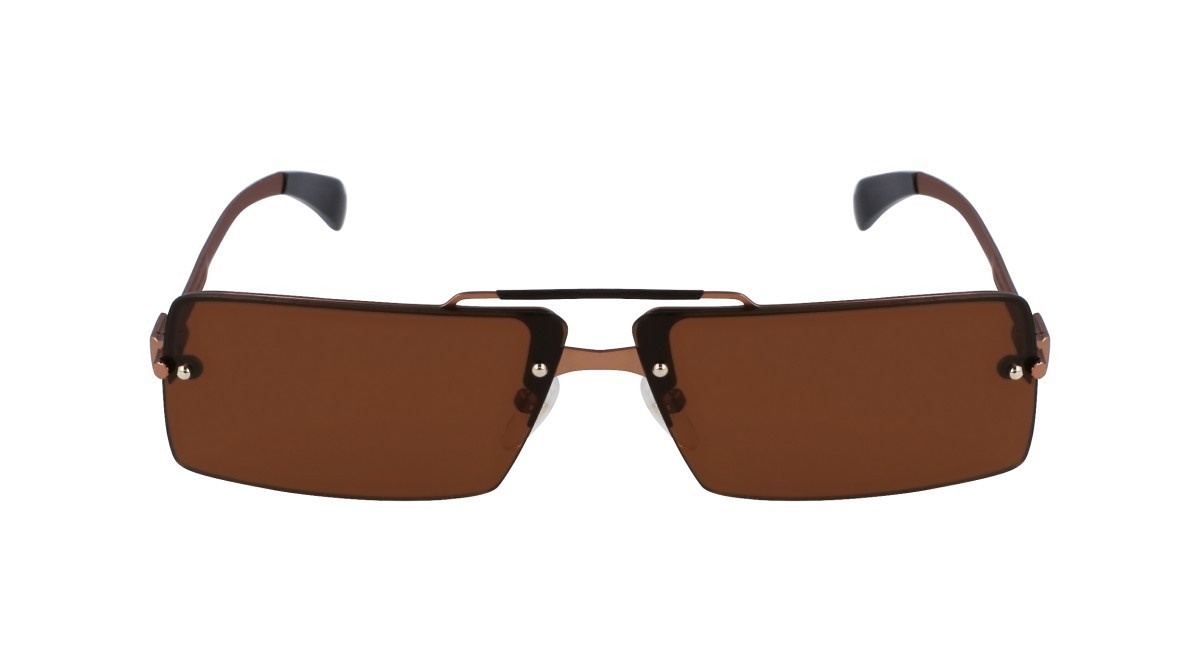 Sonnenbrillen Salvatore Ferragamo SF306S (762) farbe matte amber gold/brown form rechteckig gläser solid brown