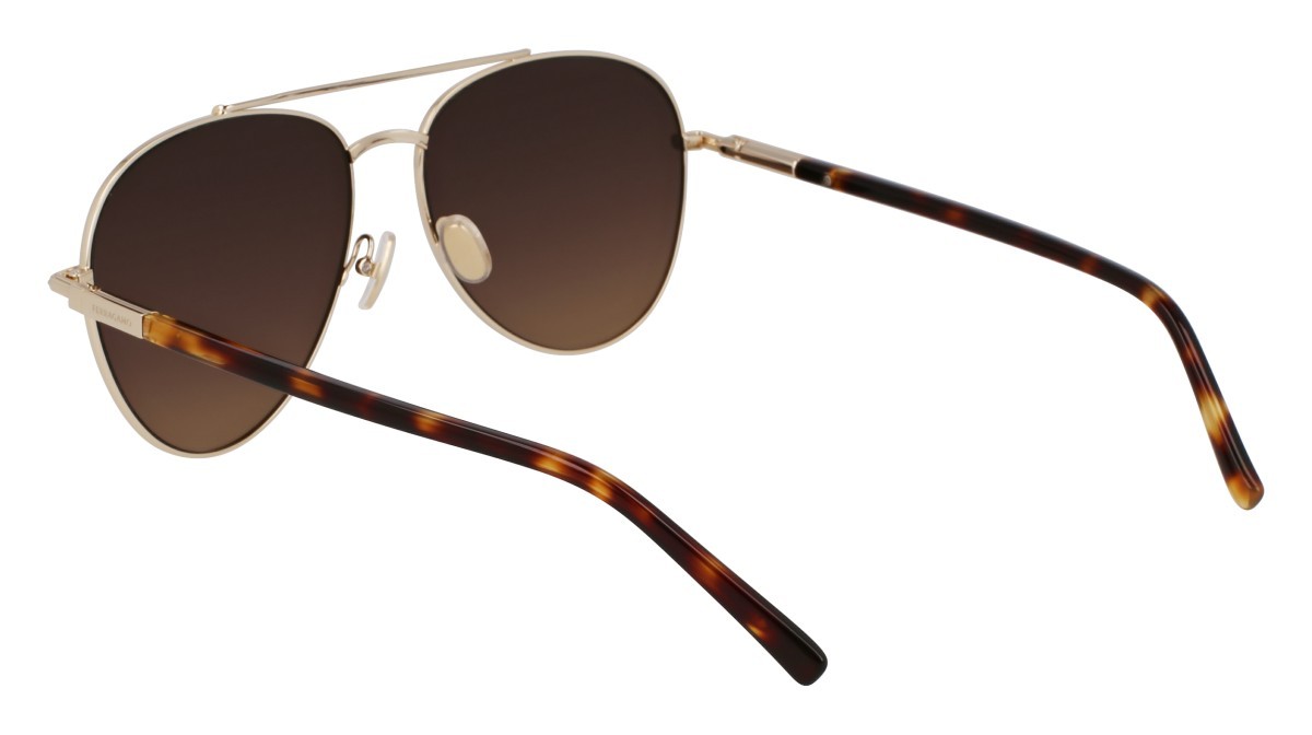Sunglasses Salvatore Ferragamo SF316S (745) color gold/brown gradient shape aviator lenses gradient grey brown