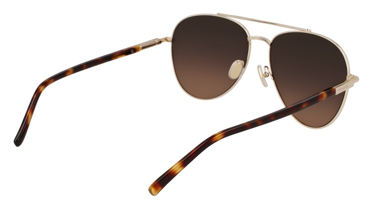 Sunglasses Salvatore Ferragamo SF316S (745) color gold/brown gradient shape aviator lenses gradient grey brown