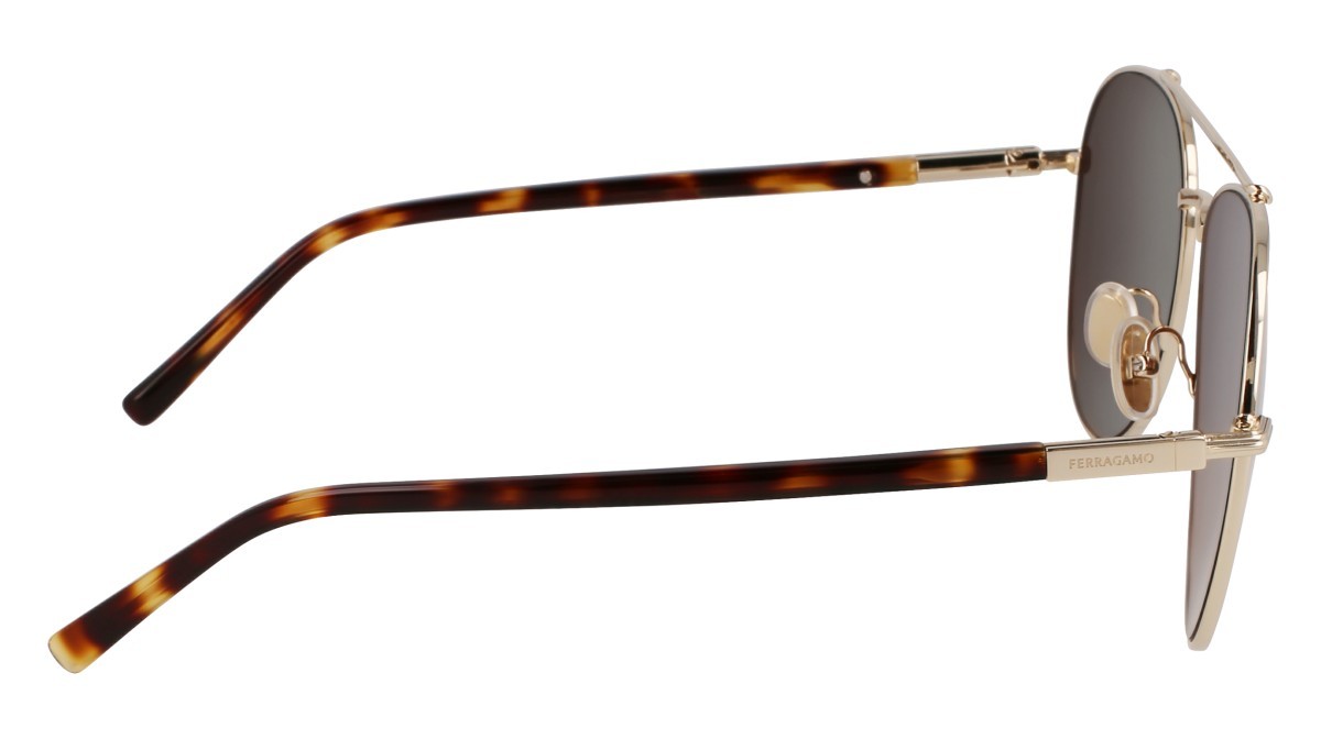 Sunglasses Salvatore Ferragamo SF316S (745) color gold/brown gradient shape aviator lenses gradient grey brown