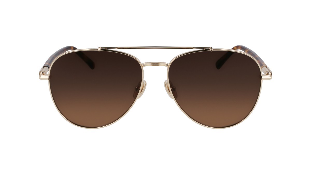 Sunglasses Salvatore Ferragamo SF316S (745) color gold/brown gradient shape aviator lenses gradient grey brown