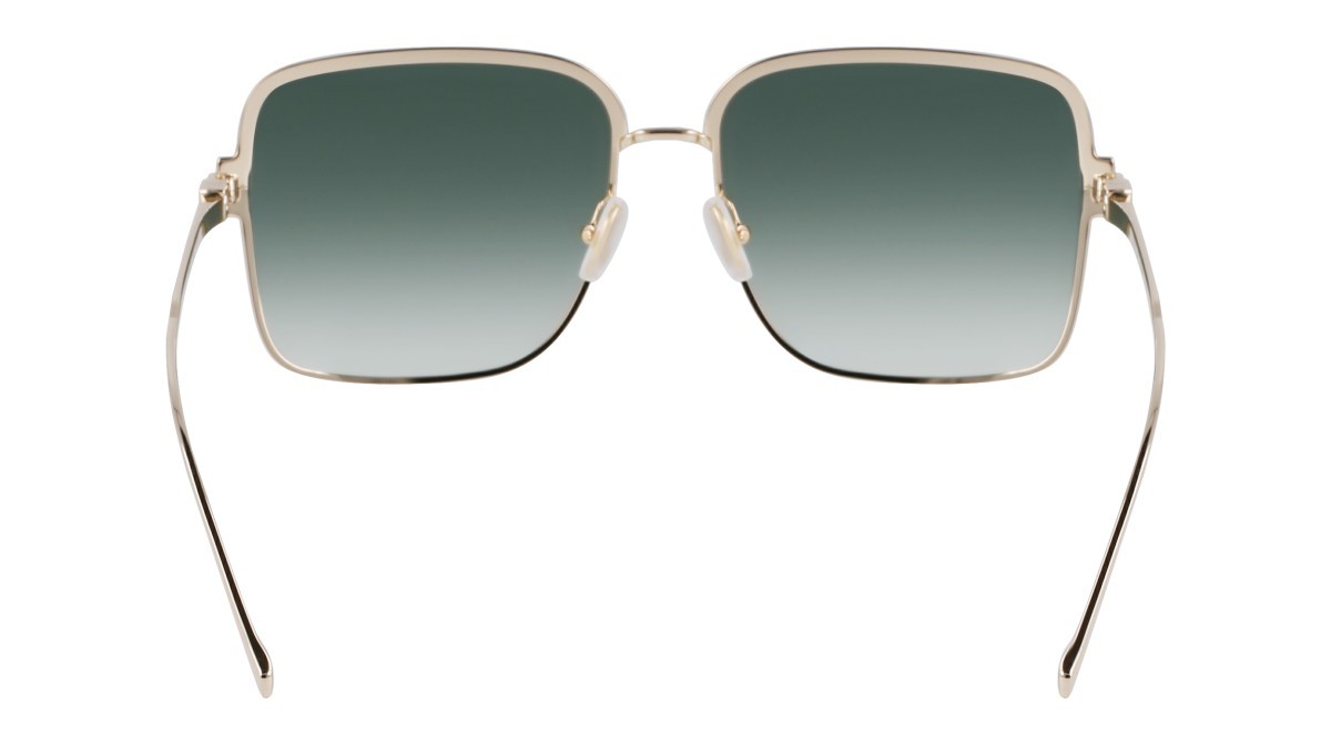 Sunglasses Salvatore Ferragamo SF317S (750) color gold/green gradient shape rectangle lenses gradient green