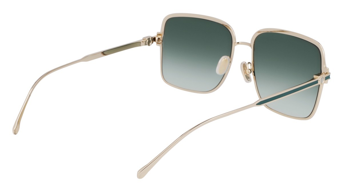 Sunglasses Salvatore Ferragamo SF317S (750) color gold/green gradient shape rectangle lenses gradient green