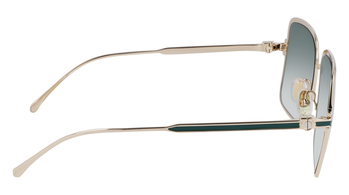 Sunglasses Salvatore Ferragamo SF317S (750) color gold/green gradient shape rectangle lenses gradient green