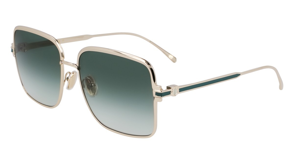 Sunglasses Salvatore Ferragamo SF317S (750) color gold/green gradient shape rectangle lenses gradient green