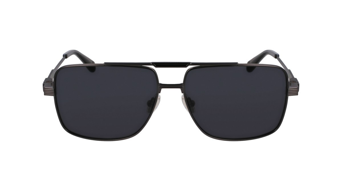 Sonnenbrillen Salvatore Ferragamo SF318S (018) farbe matte dark gunmetal form navigator gläser solid grey