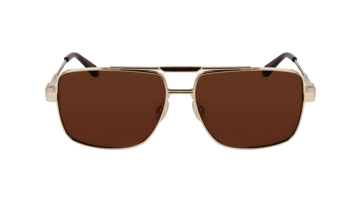 Sunglasses Salvatore Ferragamo SF318SP (710) color gold shape navigator lenses solid brown