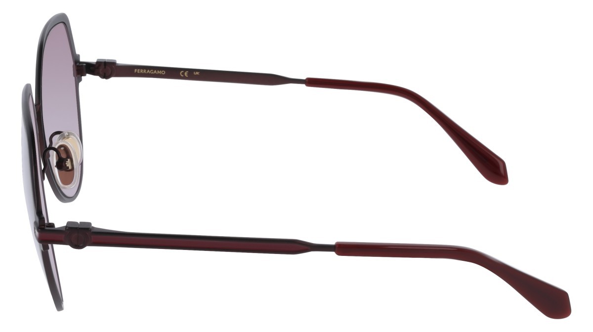 Sunglasses Salvatore Ferragamo SF325S (602) color matte burgundy shape pantos lenses solid purple